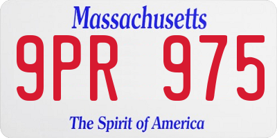 MA license plate 9PR975