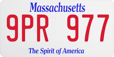 MA license plate 9PR977