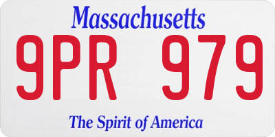 MA license plate 9PR979