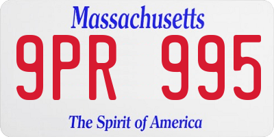 MA license plate 9PR995