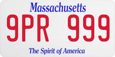 MA license plate 9PR999