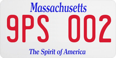 MA license plate 9PS002