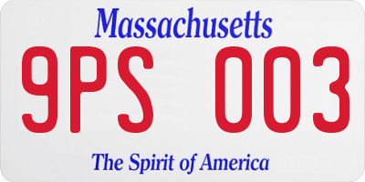 MA license plate 9PS003
