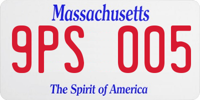 MA license plate 9PS005