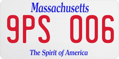 MA license plate 9PS006