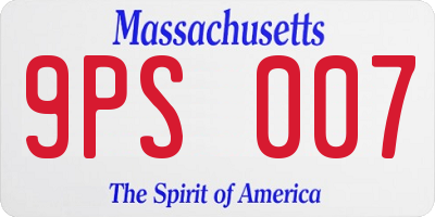 MA license plate 9PS007