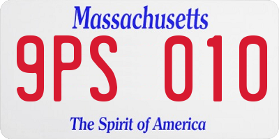 MA license plate 9PS010