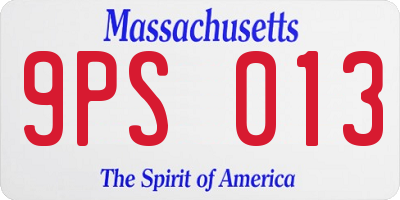 MA license plate 9PS013