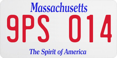 MA license plate 9PS014