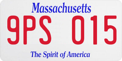 MA license plate 9PS015
