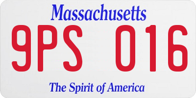 MA license plate 9PS016