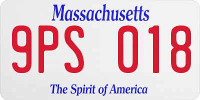 MA license plate 9PS018