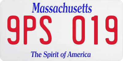 MA license plate 9PS019
