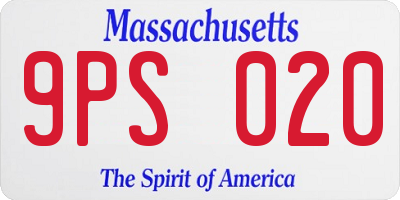 MA license plate 9PS020