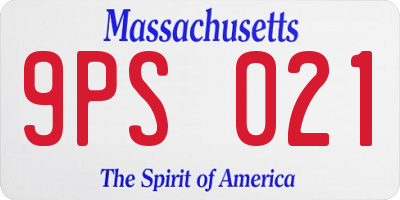 MA license plate 9PS021