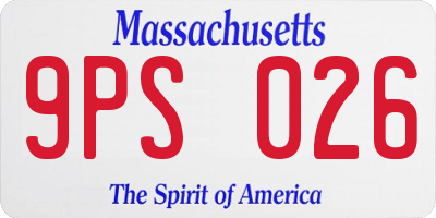 MA license plate 9PS026