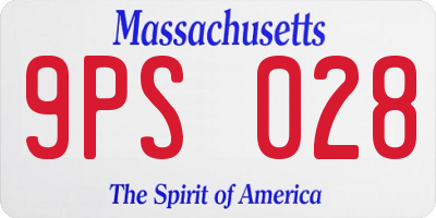 MA license plate 9PS028