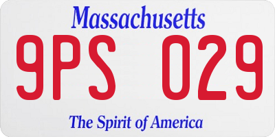 MA license plate 9PS029