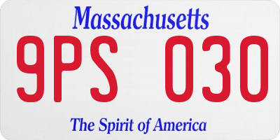 MA license plate 9PS030