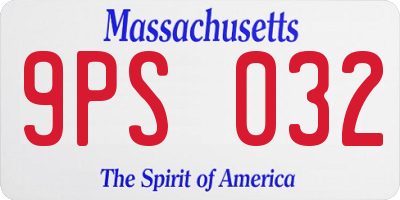 MA license plate 9PS032