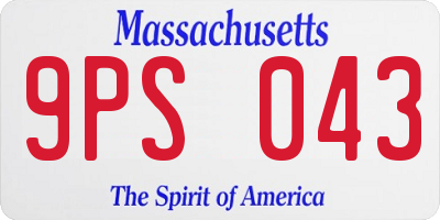 MA license plate 9PS043