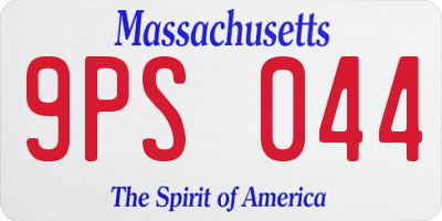 MA license plate 9PS044