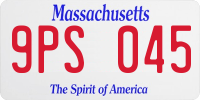 MA license plate 9PS045