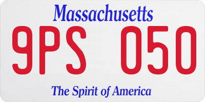 MA license plate 9PS050