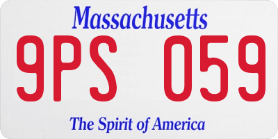 MA license plate 9PS059