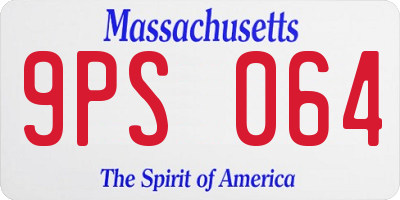 MA license plate 9PS064