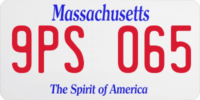 MA license plate 9PS065