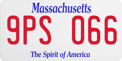 MA license plate 9PS066