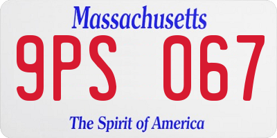 MA license plate 9PS067