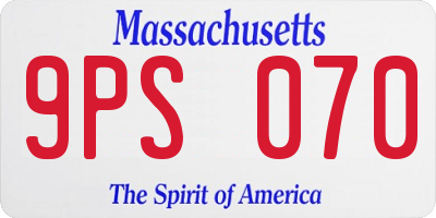 MA license plate 9PS070