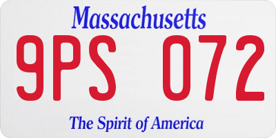 MA license plate 9PS072
