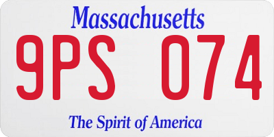 MA license plate 9PS074