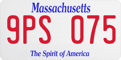 MA license plate 9PS075