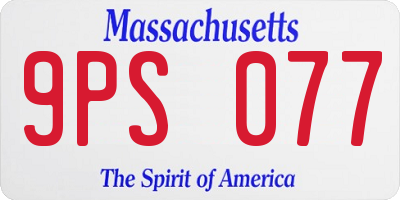 MA license plate 9PS077