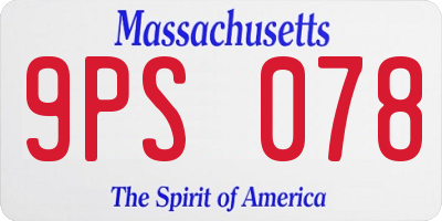 MA license plate 9PS078