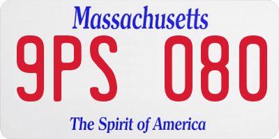 MA license plate 9PS080