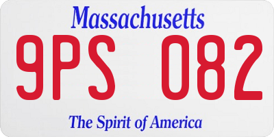 MA license plate 9PS082