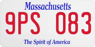 MA license plate 9PS083