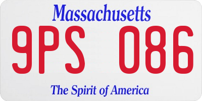 MA license plate 9PS086