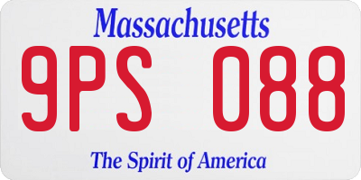 MA license plate 9PS088
