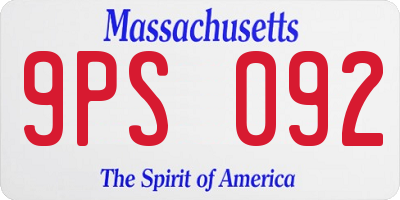 MA license plate 9PS092