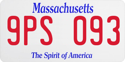 MA license plate 9PS093