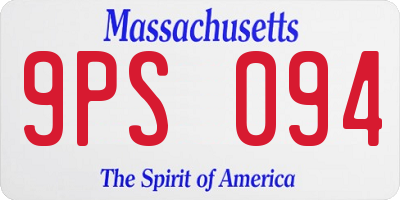 MA license plate 9PS094