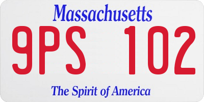 MA license plate 9PS102