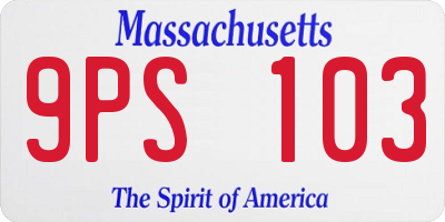 MA license plate 9PS103