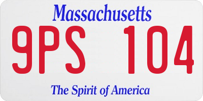 MA license plate 9PS104